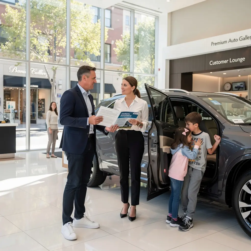 Изображение автомобиля, обернутого в защитную пленку, символизирующее полное страхование транспортных средств в США.